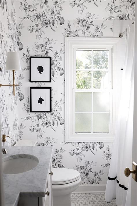 A Black And White Floral Bathroom Danielle Moss Floral Bathroom