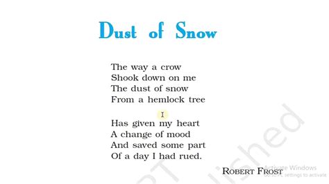 Class 10 English Poem 1 Dust Of Snow Flight Book Very Easy