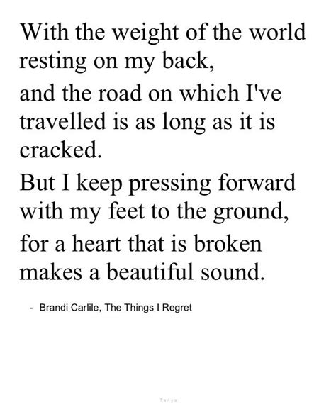 The Things I Regret Brandi Carlile Brandi Carlile Story Lyrics