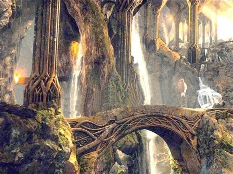 Mirkwood Thranduils Halls Fantasy Landscape Elven City Tolkien Art