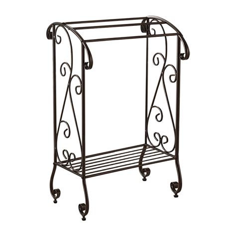Free delivery and returns on ebay plus items for plus members. Benzara Free Standing Metal Towel Rack Stand With Shelf ...