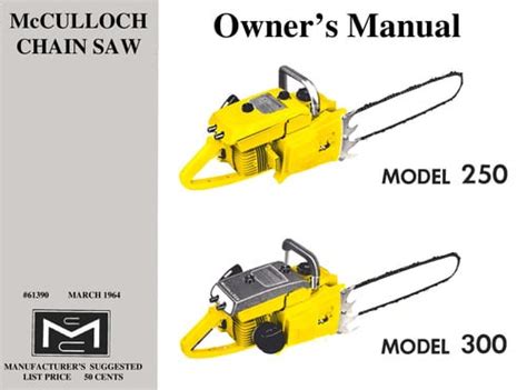 Mcculloch 160s Chainsaw Owners Manual