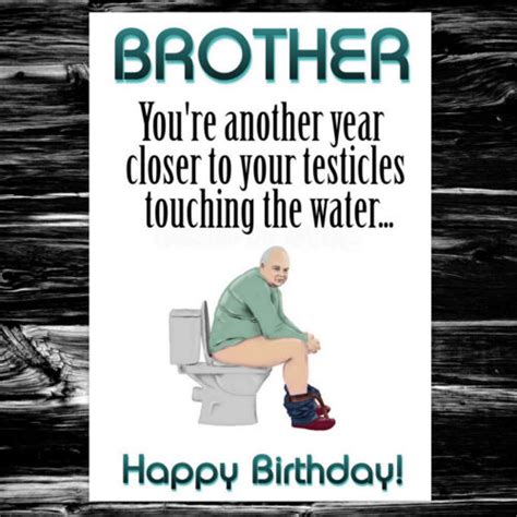 Brother Funny Birthday Card For Him Men Male Testicles Ebay