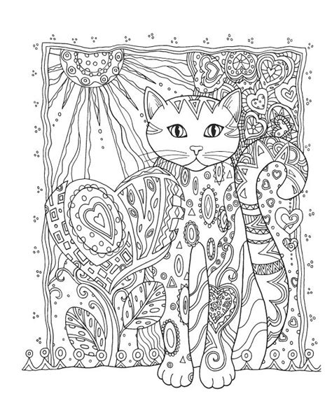A cute cat with zen ornaments for adults for relaxing activity. Animal Coloring Pages for Adults - Best Coloring Pages For ...
