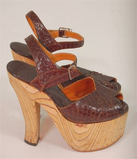 RESERVED For Kjklink Vintage 70s Platform Shoes SNAKESKIN