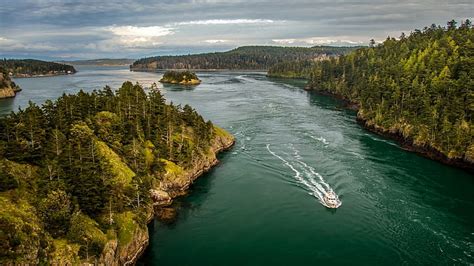 Hd Wallpaper Whidbey Island Puget Sound Washington Green Trees