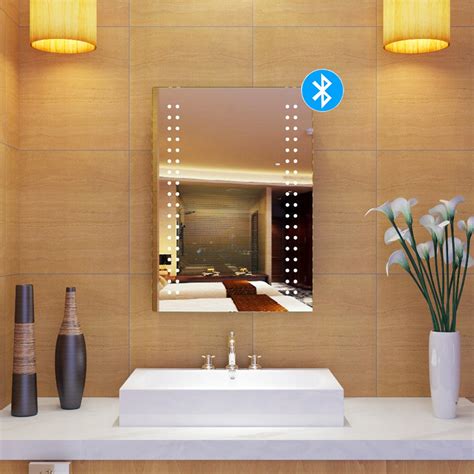 Buy Schindora Bathroom Mirror Led Illuminated Bluetooth Speaker Wall Ed Cosmetics Mirror Online