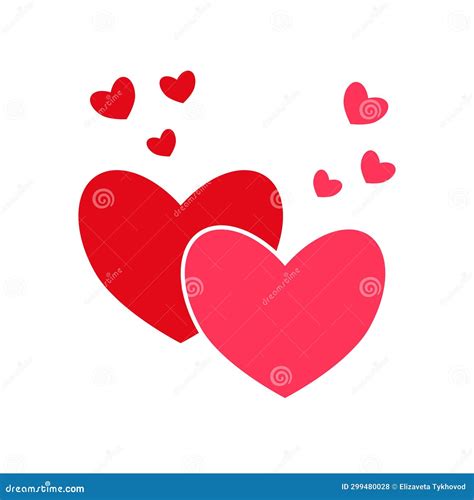 Red Heart Icon Love Vector Icon Pink And Red Heart Stock Illustration