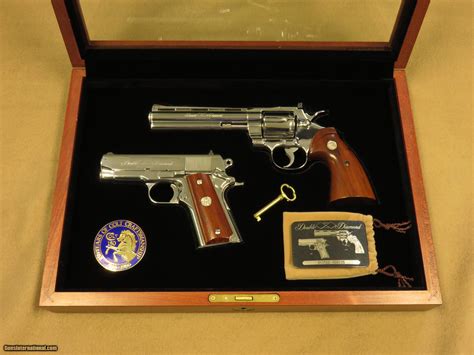 Colt Double Diamond Set Python And Officers Model 1911 Cal