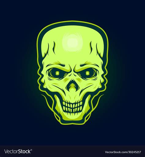 Awesome Green Skull Head Royalty Free Vector Image