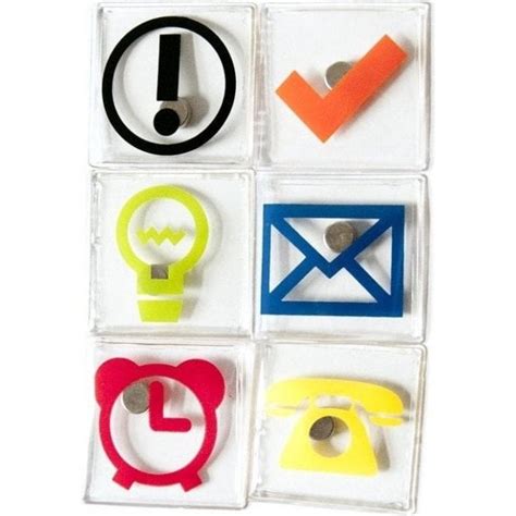 Assorted Office Symbol Icon Magnets 1 Set Of 6