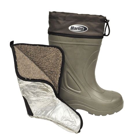Marlin Insulated Liner Fishing Deck Waterproof Boat Boots Green 8 New
