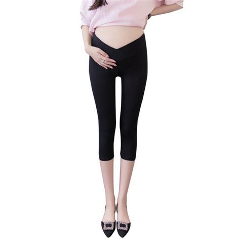 Fashion Pregnant Legging Elastic Waist Across V Belly Maternity Legging