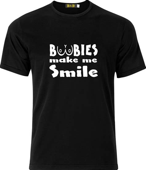 Boobies Make Me Smile Funny Humour Adult Cotton T Shirt Etsy
