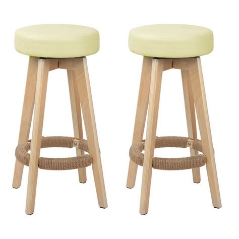 Artiss 2x Kitchen Bar Stools Wooden Bar Stool Swivel Barstools Counter