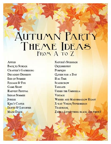 Autumn Party Theme Ideas Fall Party Themes Fall Harvest Party Fall