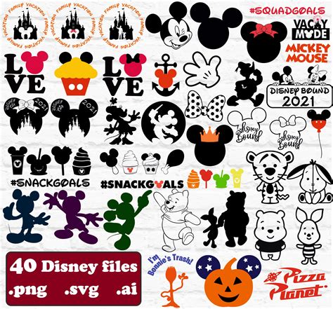 Disney Bundle Svg Png Files For Cricut Mickey Mouse Bundle Etsy