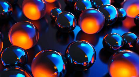 3d Render Of Spheres Reflective Balls Wallpaper Abstract Blue And