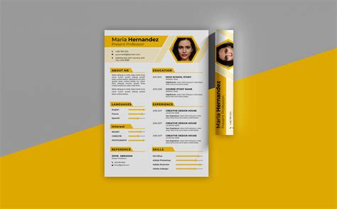 Minimal Creative Yellow Cv Resume Template Free Resumes Templates