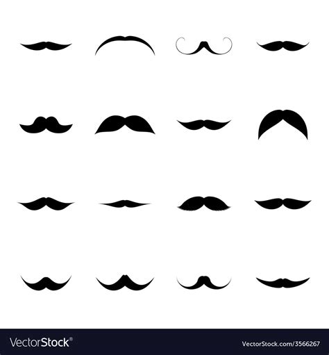 Set Of Old Vintage Mustache Royalty Free Vector Image