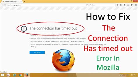 How To Fix The Connection Has Timed Out Error In Mozilla YouTube