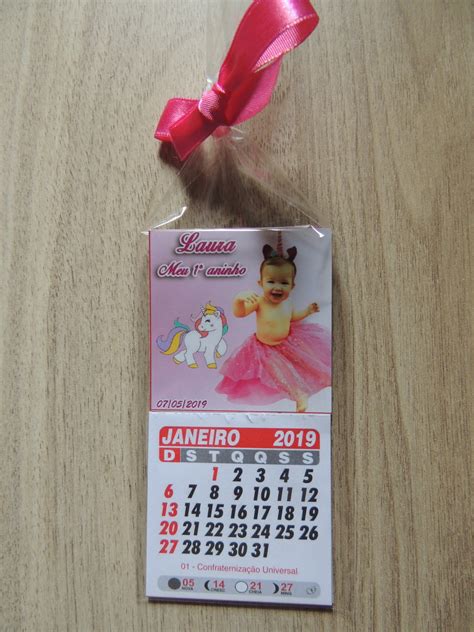 Mini Calendário De Geladeira 2023 Unicórnio Rosa No Elo7 Npb