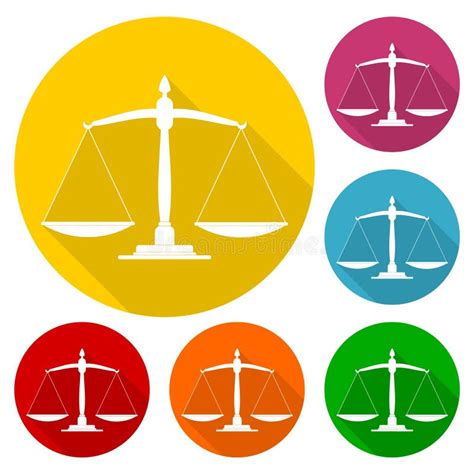 Justice Scale Icon Set Stock Vector Illustration Of Equal 83731955