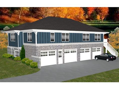 049g 0005 4 Car Garage Apartment Plan With Workshop Area Carriage