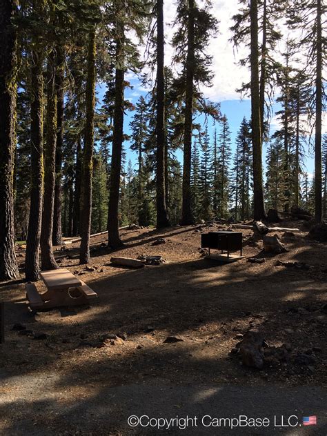 Head into the park to see the remains of violent volcanic eruptions now overgrown with trees and filled in with aquamarine lakes. Campground spot, Lassen Volcanic National Park, in ...