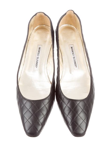 Manolo Blahnik Quilted Leather Flats Shoes Moo69105 The Realreal
