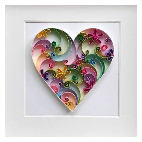 Quill Wall Art Love Art Heart Ornament Framed Paper Etsy Paper