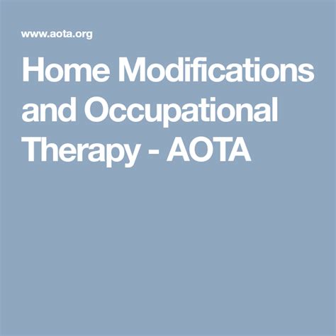 Home Modifications And Occupational Therapy Aota Occupational