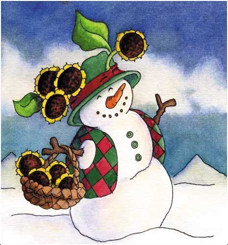 Sunflowers T Christmas Settings Santa Sleigh Snowman Clipart