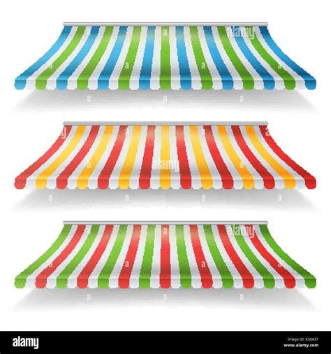 Awnings Vector Set Different Forms For Market Store Isolated On
