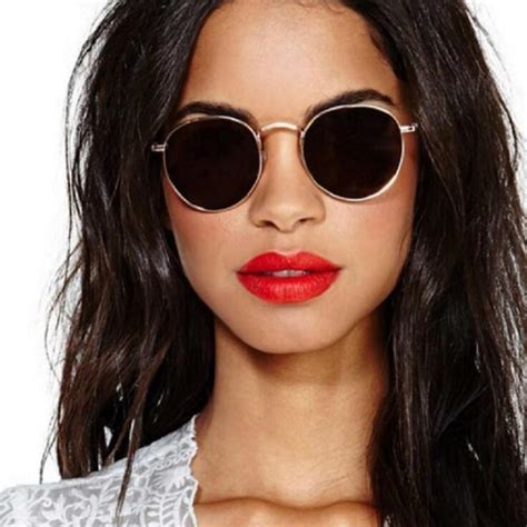 buy round sunglasses women men vintage retro mirror sun glasses for women female ladies sunglass