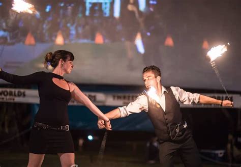 Fire Twirling Duo Show Energy Entertainments