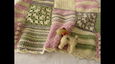 7 Crochet Granny Square Baby Blanket Youtube