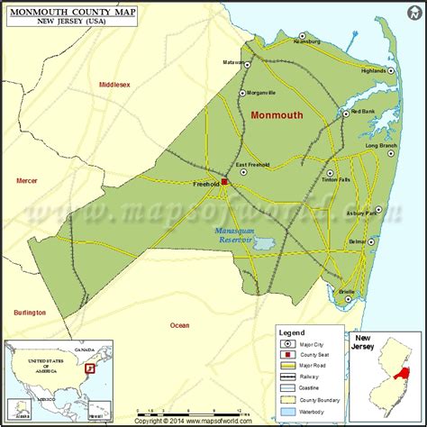 Monmouth County Map New Jersey