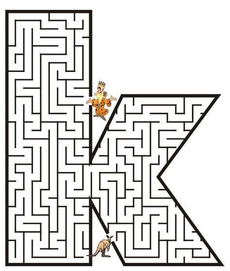 Small Letter K Coloring Pages Maze