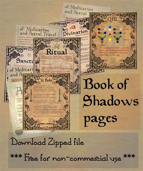 Printable Book Of Shadows Pages Free Printable Templates