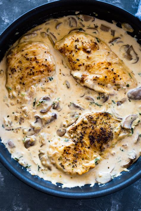 Simple Chicken With Mushroom Cream Sauce - How to Make Delicious Chicken With Mushroom Cream Sauce