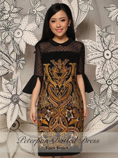 Model Gaun Batik Kombinasi Brokat