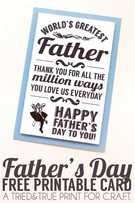We have plenty of free (and funny) father's day cards. Printable fathers day cards - C.R.A.F.T.