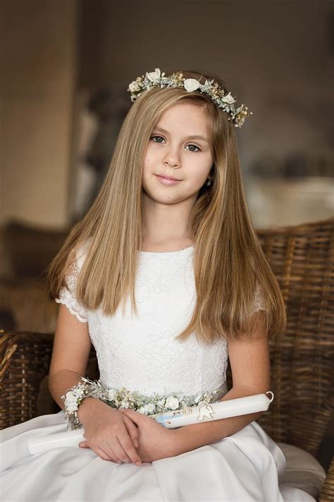 Hair Crown For First Holy Communion Floral Wreath With White Roses Hair