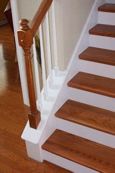 The new white stair risers even look better with the rest of the. White Risers for Your Staircase | Hardwood stairs, Painted stair risers, Wood staircase
