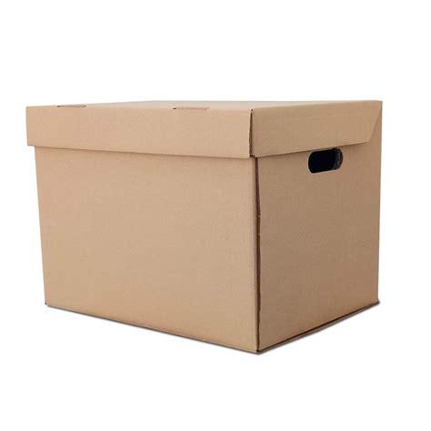 You can choose from plastic, cardboard, and steel, and some that have locks unlike cardboard file boxes, you can stack these up without them collapsing in on each other. Storage Box - The Box Company