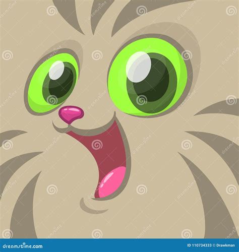 Vector Cartoon Image Of A Gray Cat Face Vector Cat Head Avatar Stock