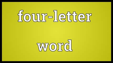four letter word meaning youtube