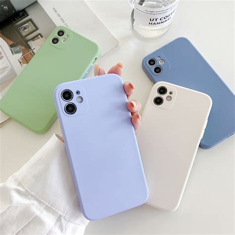 Square Phone Case For Iphone 11 Pro Max Xs Xr 8 7 Liquid Silicone