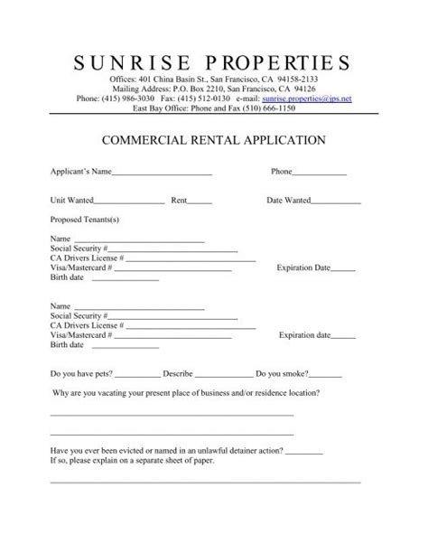 Commercial Rental Application Art